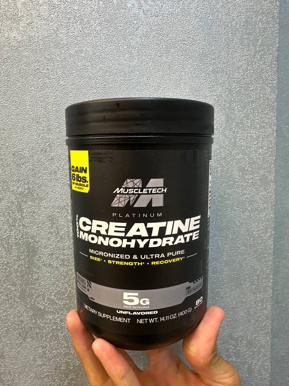 پودر کراتین مونوهیدرات ۱۰۰٪ ماسلتک (MuscleTech Platinum 100% Creatine) - وزن ۴۰۰ گرم